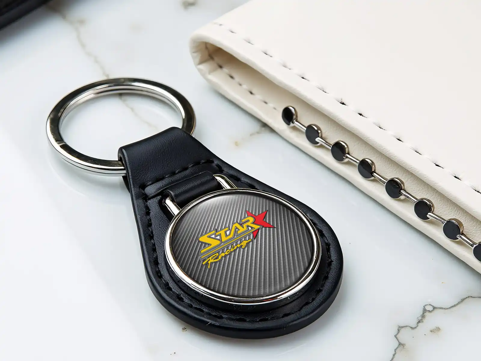 Key Ring Leather Sturdy Material Racing Edition